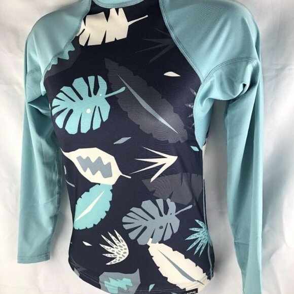 NWT DaKine Surf Flow Snug Fit Palm Blue Longsleeve Rash Guard Large - Picture 4 of 13